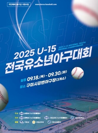 U-15 전국 유소년 야구대회, 5천...